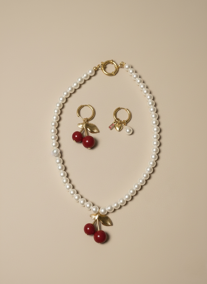 Ensemble Cerises perlées