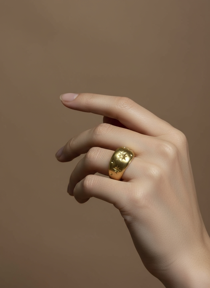 Bague dorée étoile